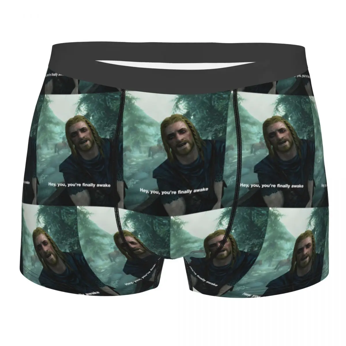 Boxer Underpants Shorts Hey You You'Re Finally Awake Skyrim Panties Men Breathable Underwear for Homme Man Boyfriend Gifts