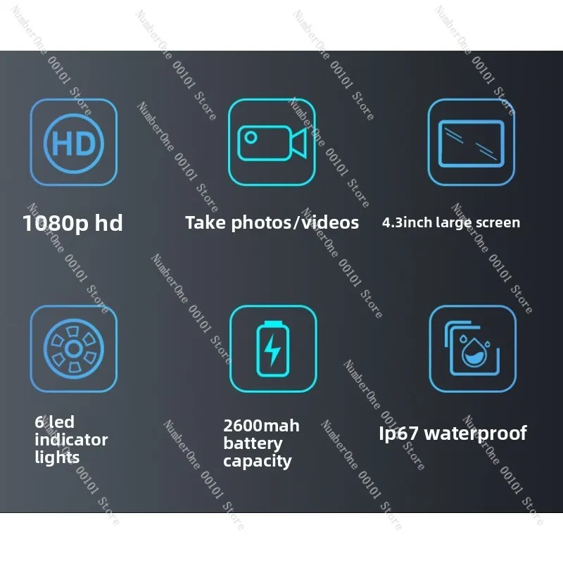 5.5mm Lens HD Screen Integrated Industrial Endoscope Inspection Camera For Auto Repair