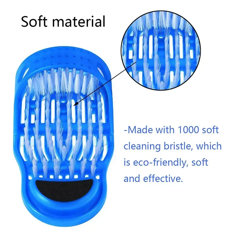 Bathroom Foot Massage Slippers Lazy Foot Washing Rubbing Slippers Suction Cup Foot Rubbing Mop Dead Skin Removal TV Foot Washers