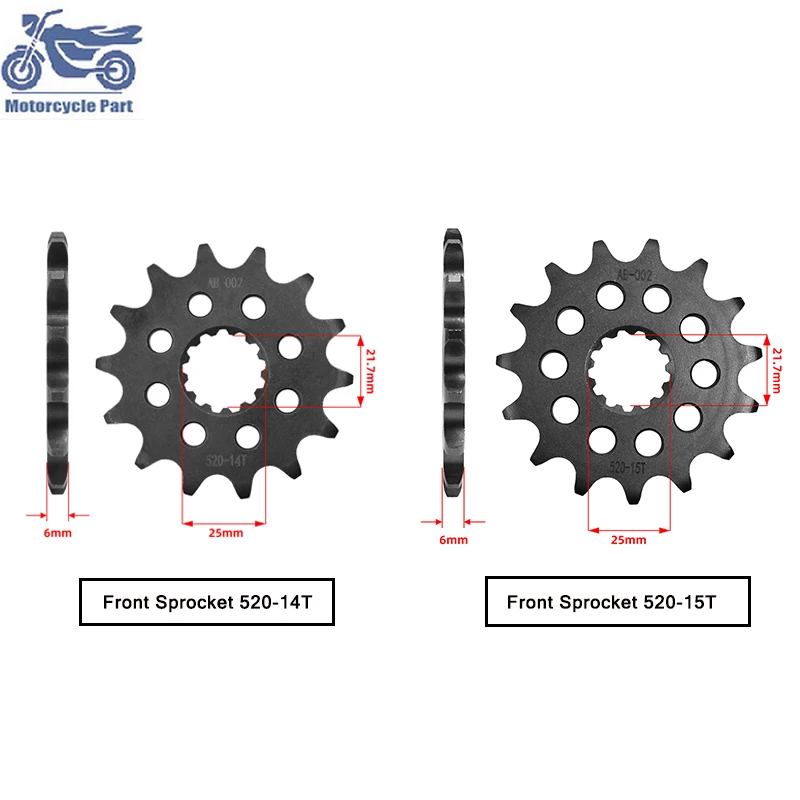 

14T 15T Tooth Drive Front Sprocket Gear Pinion For YAMAHA YZF-R3 YZFR3 YZF R3 MT03 TZR250 FZ4004YR FZ400 4YR TT500 for 520 Chain