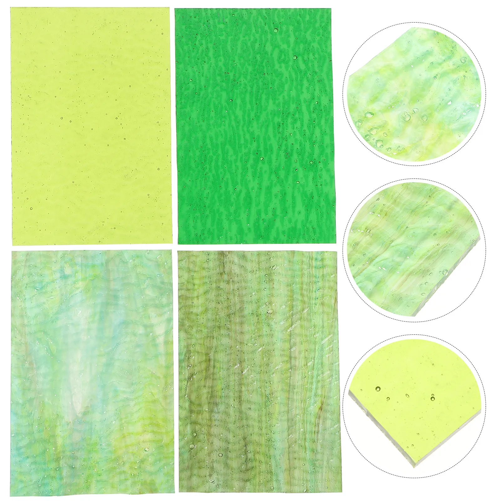 

4Pcs DIY Glass Craft Sheets Stained Glass Materials for Mosaic Art Projects Cathedral Style Decorations Craft Accessories