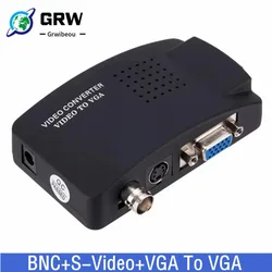 Grwibeou BNC S-Video VGA na wideo VGA konwerter 1080P BNC na VGA Adapter wyjściowy cyfrowy przełącznik Box dla PC Mac TV DVD DVR kamery