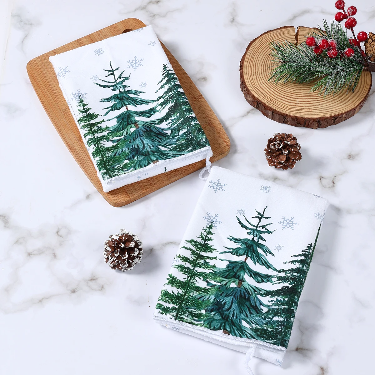 Christmas Kitchen Towels Christmas Decoration for Home 2024 Pendant Xmas Dish Towels Ornaments Navidad Natal New Year Gift 2025