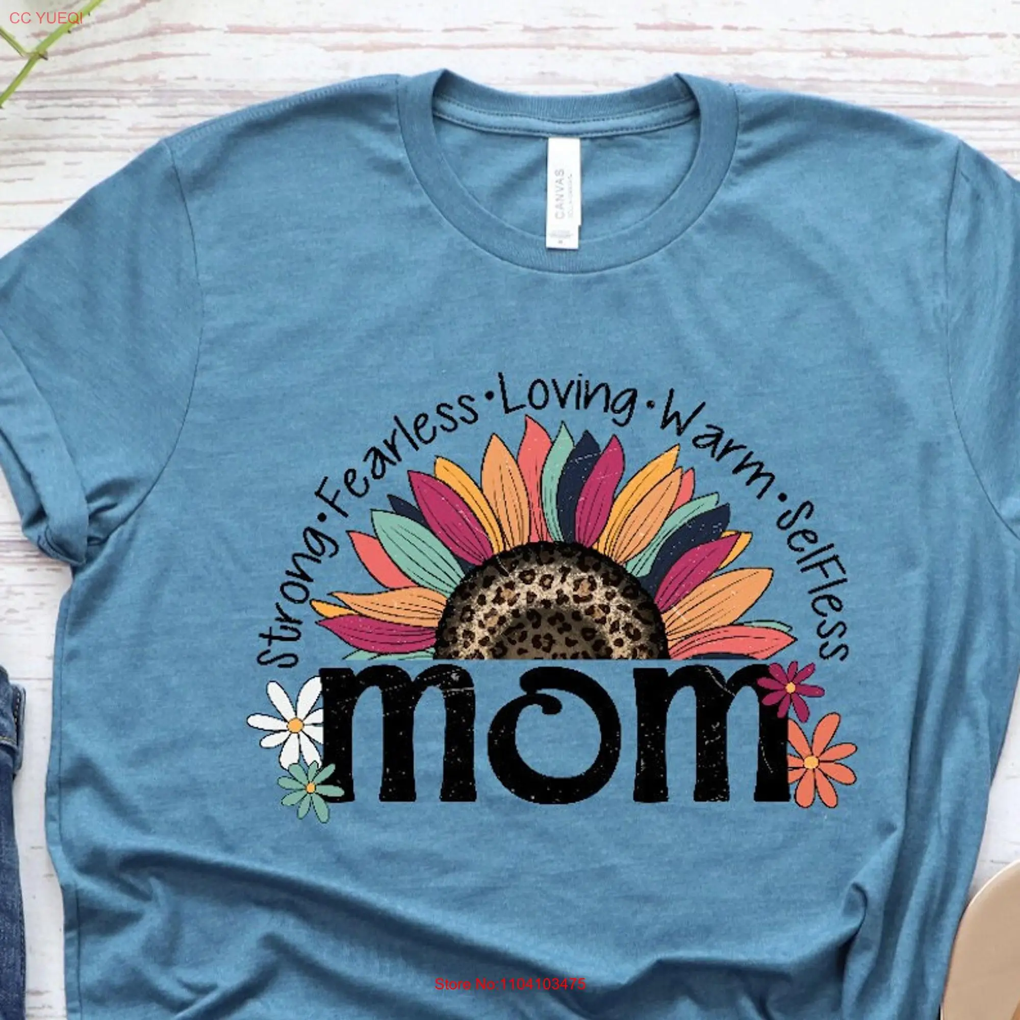 Mothers Day T Shirt Strong Mama Fearless Best Mom Favorite For long or short sleeves