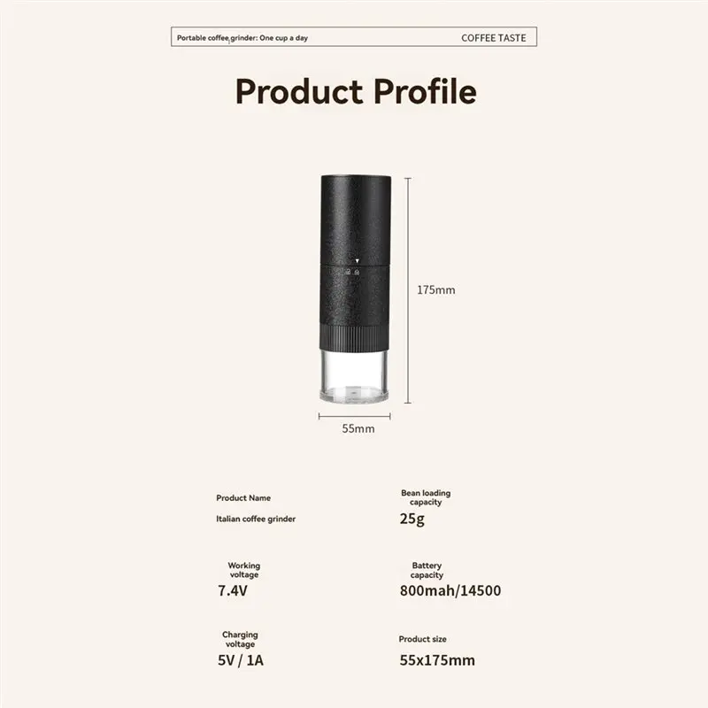 abkr-usb-充電式電動コーヒーグラインダー-ポータブル-40段階調整可能-家庭用ドリップコーヒー自動グラインダー-c