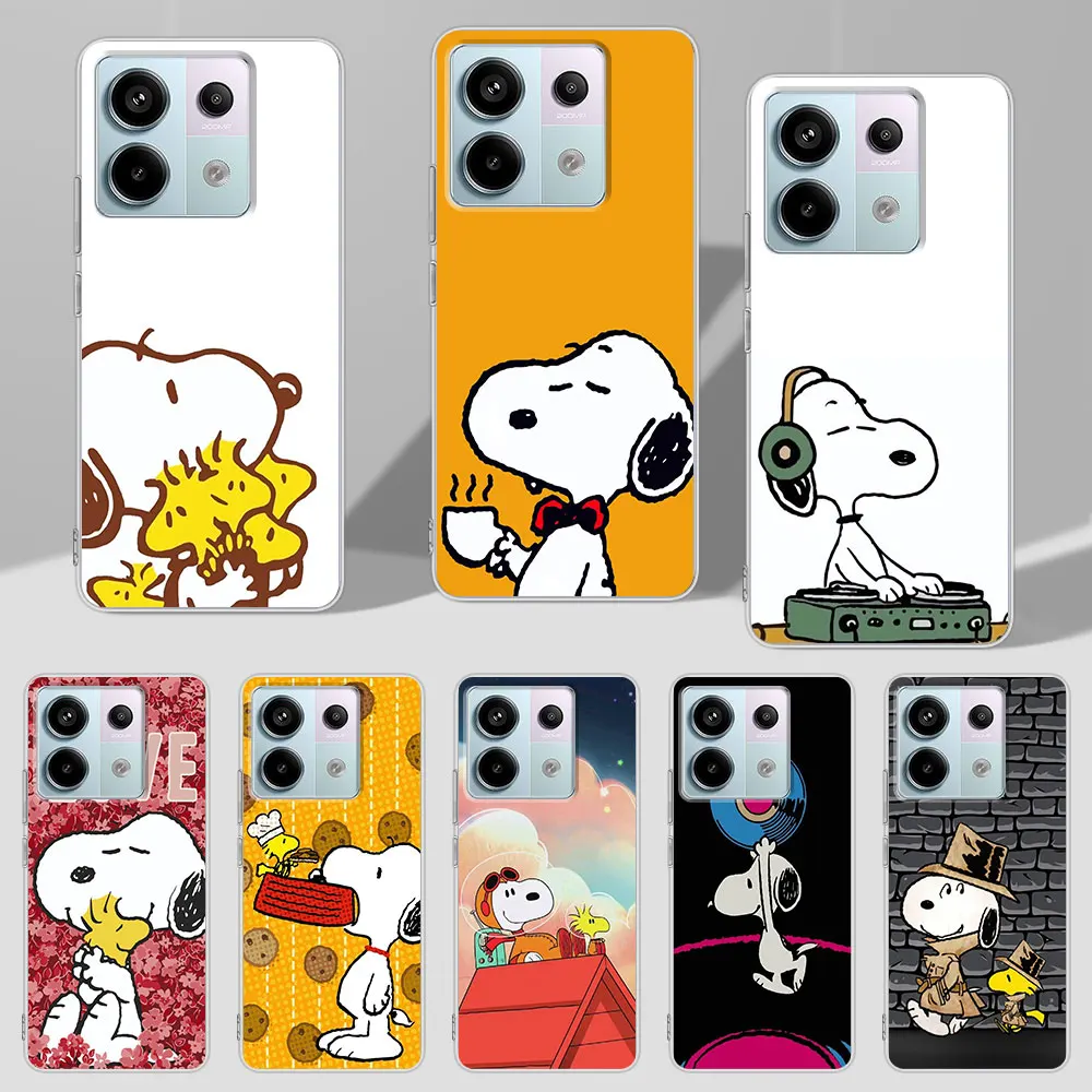 Cute Cartoon S-Snoopys Case for Xiaomi Redmi 9 12 6 9A 9i 10 6A 9T 9C 10A 10C 12C 7 7A 8 S2 Y2 8A TPU Transparent Phone Cover