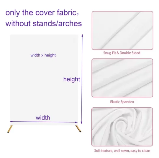 Square Backdrop Cove Spandex Wedding Square Arch Cover Square Backdrop Stand Cover for Birthday Party Ceremony Decoration
