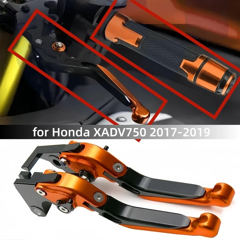 Motorcycle Adjustable Folding Brake Clutch Levers Extendable Handlebar Hand Grips Accessories for Honda 750 XADV750 2017-2019 2