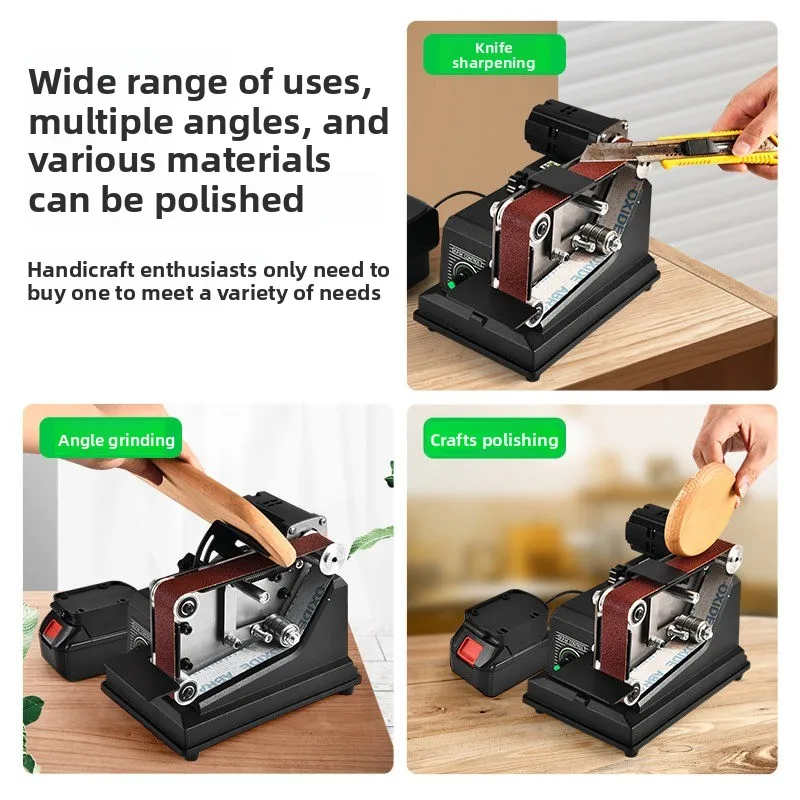 Small Electric Belt Grinder DIY Polishing Machine Blading Machine Desktop Grinder Industrial Grade Knife Grinder