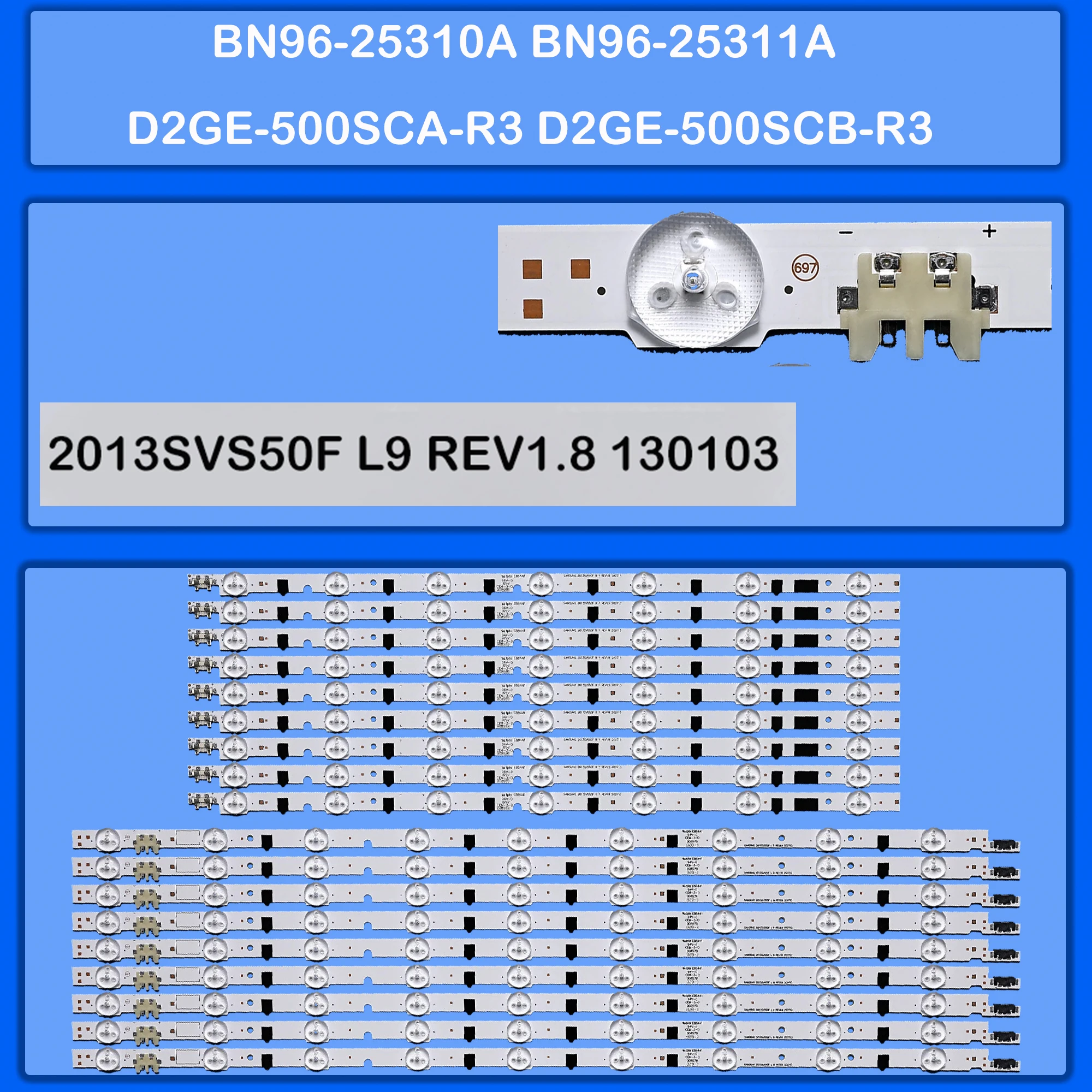 

Лента светодиодной подсветки для UE50F5030AW UE50F5500AS UE50F6200AW UE50F6320AK UE50F6330AK UE50F6350AK UE50F6400AS UE50F6410AS