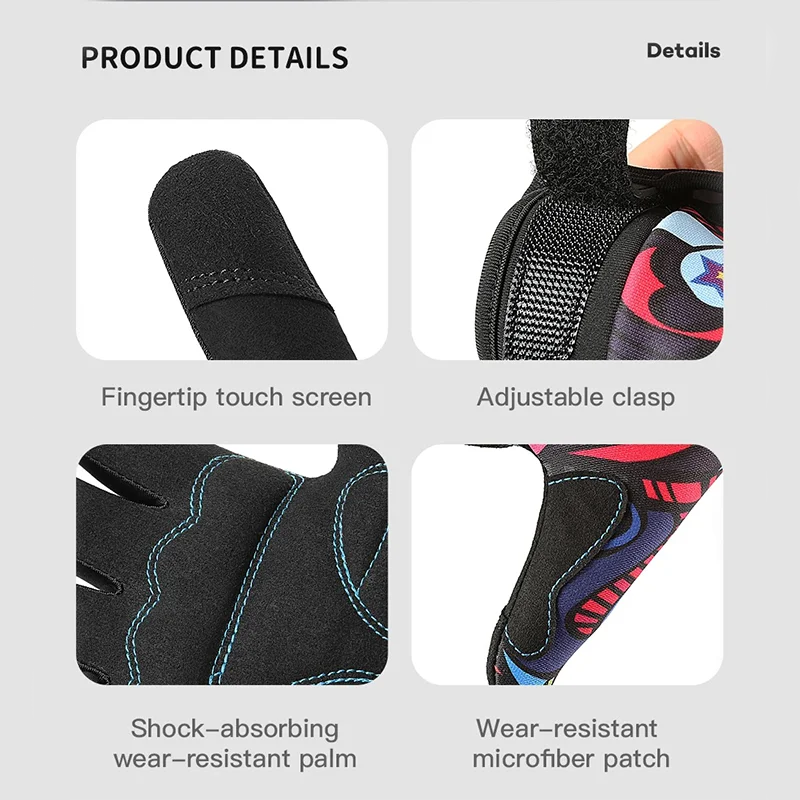 كامل فنجر الجمجمة طباعة قفازات للرجال والنساء الشتاء الدفء المضادة للانزلاق ركوب تسلق التزلج معدات شبكة قفازات مقاومة للماء