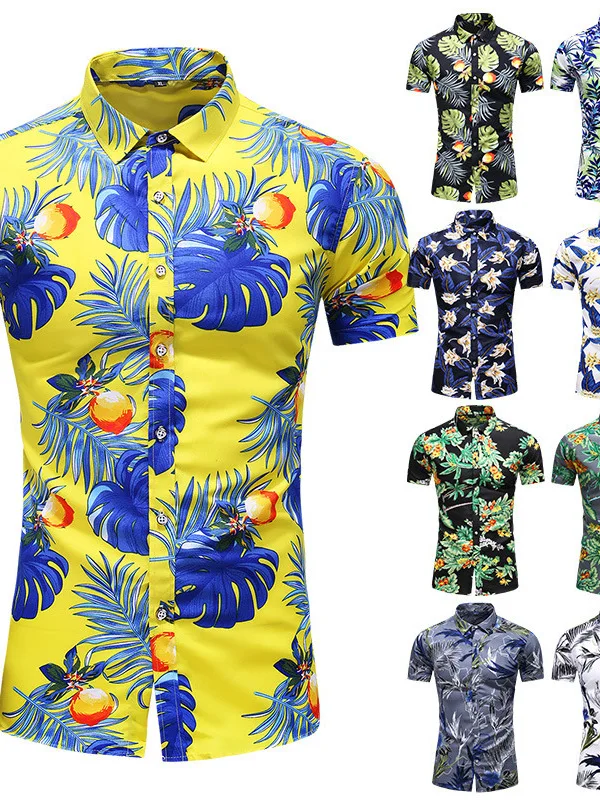 

Мужская рубашка-поло из полиэстера с принтом, приталенная, на пуговицах, для молодежи