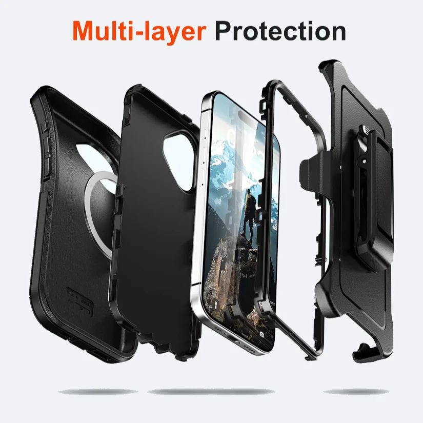 3IN1 Heavy Duty Rugged Defender Case For Samsung S26 Ultra Edge S25/24/23/22 Plus OTT-BOX Belt Clip For Magsafe Anti-drop Cover view 2