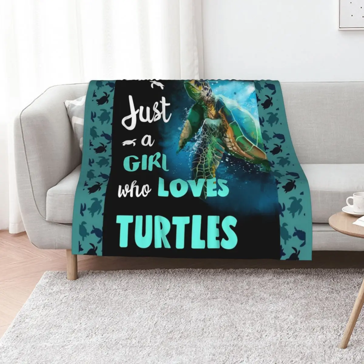 

Just A Girl Who Loves Turtles Throw Blanket Luxury Nap Hairy Weighted Blankets