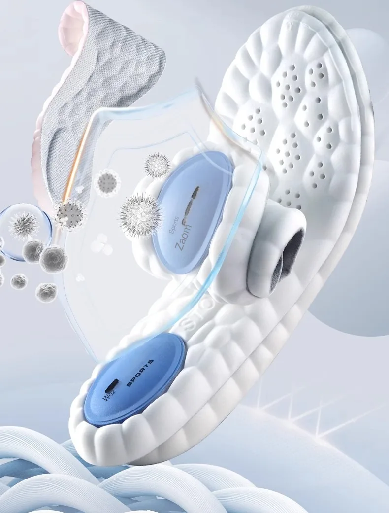 4D Cloud-Feel Höhenverstellbare Einlegesohlen PU-Sohle Weiche Dämpfung und Geruchsresistent – Ideal Unisex für Tägliches Sport- und Trainingseinsatz – Detail 9