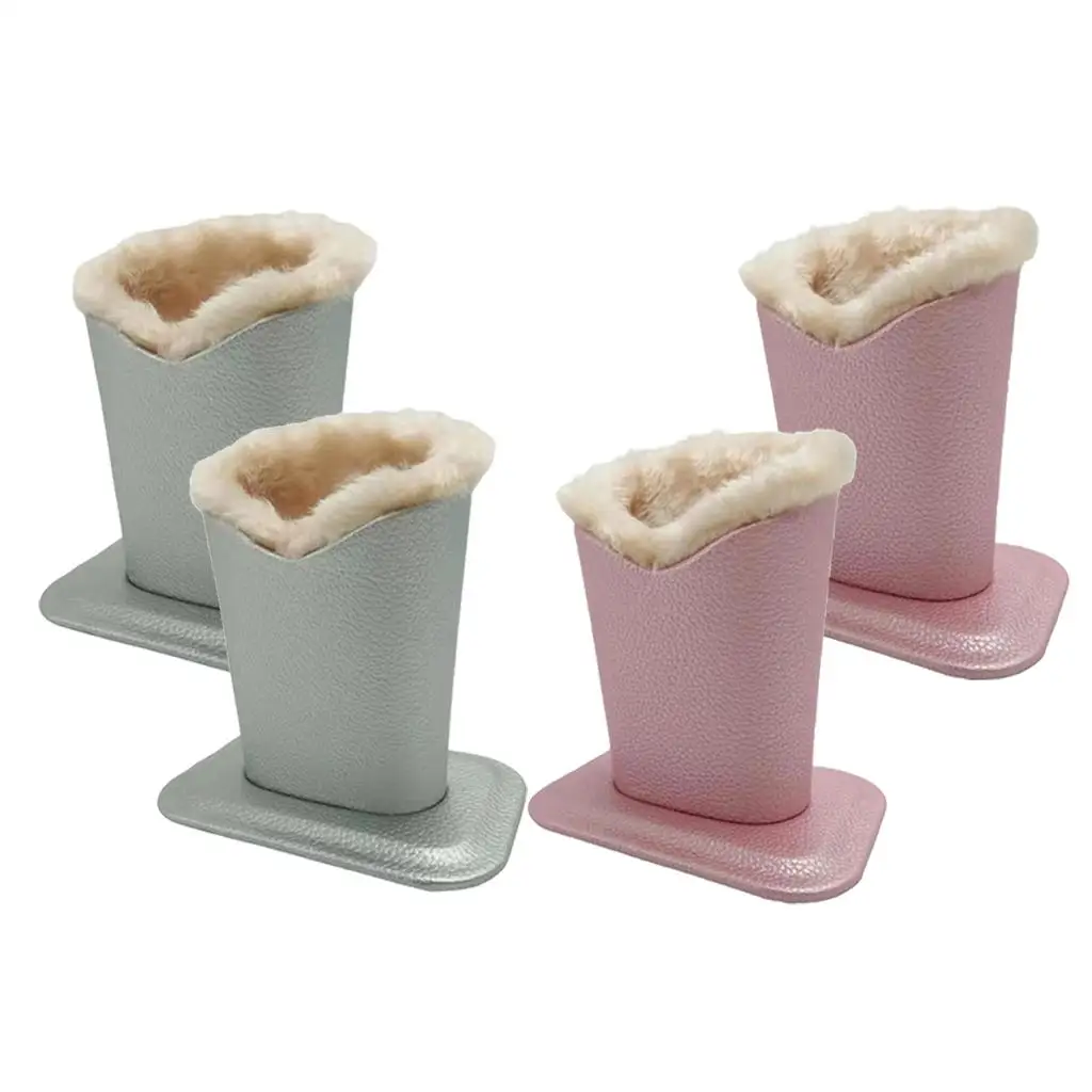 Glasses Holder Stand-up Soft Plush Lining PU Leather Eyeglass Organizer Desktop Case for Work School