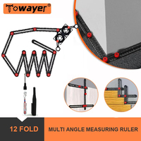 Aluminium Alloy Multi Angle Ruler MarkPen Set Measuring Ruler Perforated Mold Template Tool For Locator Drill Guide Tile Tool