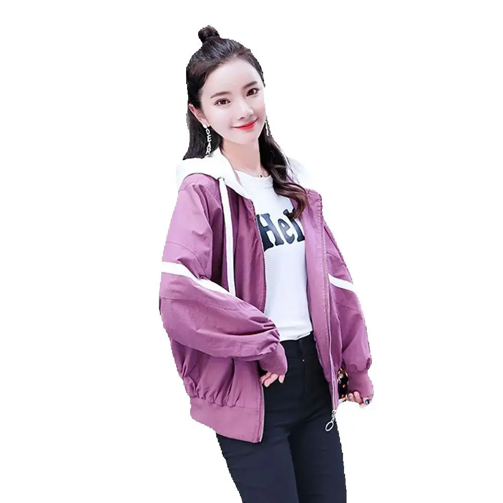

Good Quality Spring And Autumn Korean Fashion Coat Female New Students Loose Autumn Clothes Harajuku Short Hooded Casual Coat.