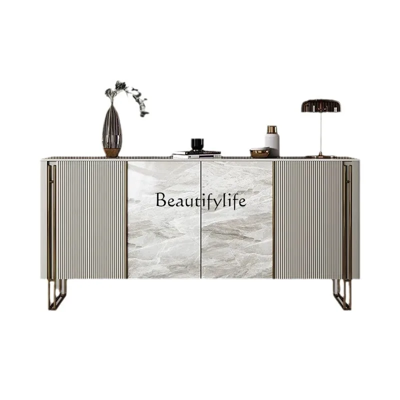 

Modern light luxury door cabinet Italian rock slab simple storage decorative cabinet