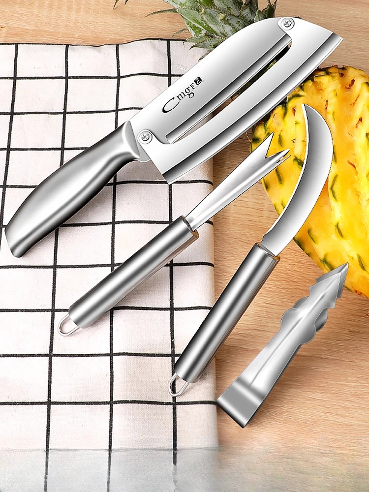 Stainless Steel Pineapple Paring Knife, Multifunction Paring Knife, Sugar Cane Peeler Tools, Modern Commercial Household