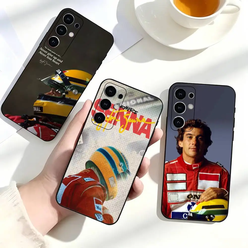 Hot Racing Driver Ayrton Senna Phone Case For Samsung S25,S24,S21,S22,S23,S30,Ultra,S20,Plus,Fe,Lite,Note,10,Black Cover