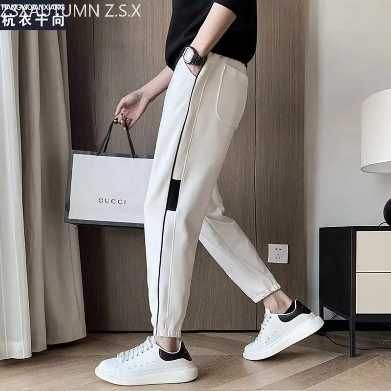 جديد ربيع خريف 2023 سراويل الرجال العلامة التجارية Sweatpants الكورية الاتجاه بناطيل غير رسمية الذكور موضة السراويل الرياضية البرية بنطلونات Hombre