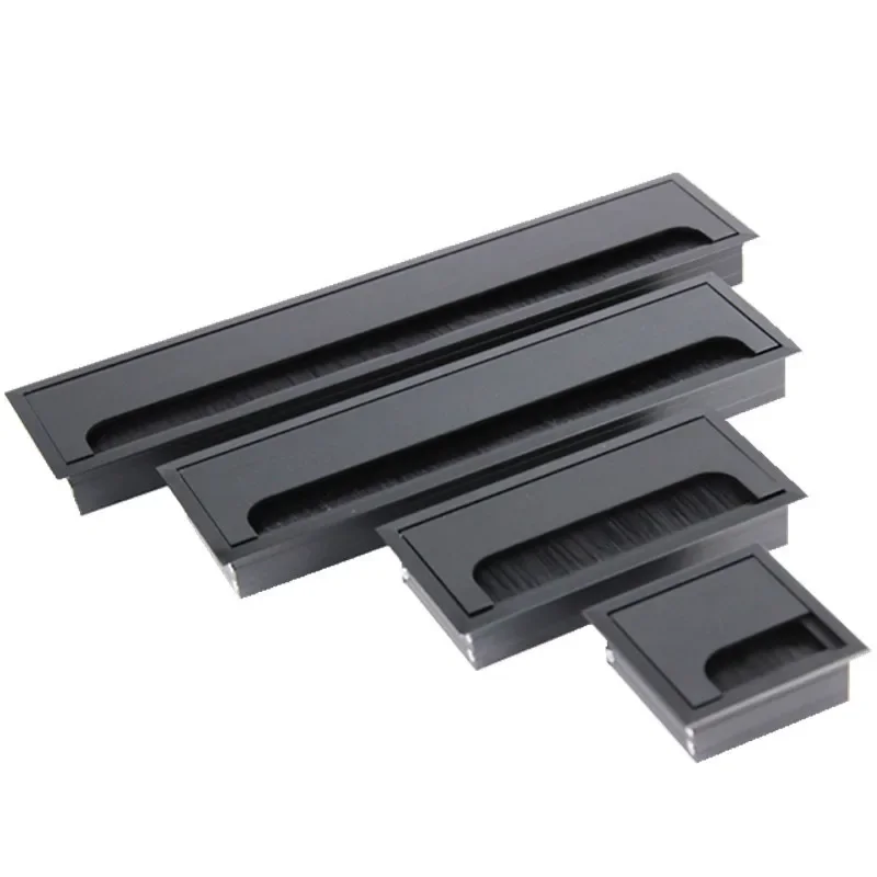 Aluminum alloy rectangular desk cable grommets wire hole cover Cable Outlet Port  Surface  table cable hole Furniture Hardware