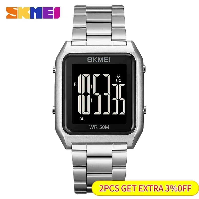 SKMEI 1879 Mens Chronograph Alarm Clock 5Bar Waterproof Calendar Digital Wristwatch reloj hombre Back Light Sport Watches