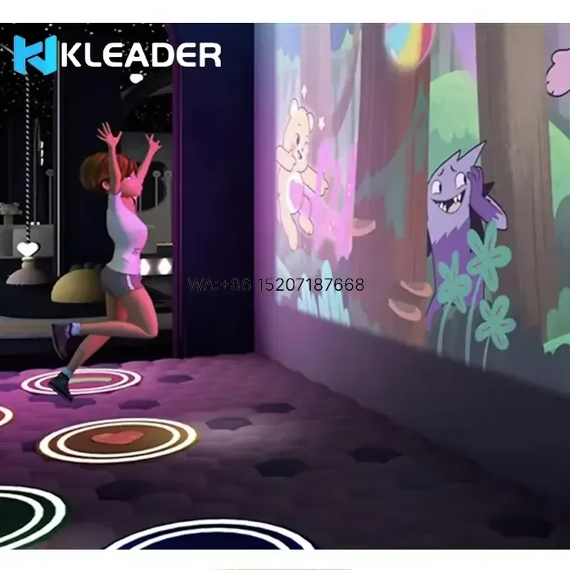 Wmwmnu Interactive Light Floor Game Tile Sensor LED Lighting Up Outdoor Smart Reaction Lights Installation Projector Games