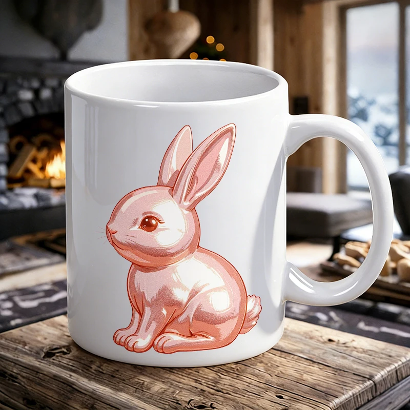 

Easter Pink Bunny 3D Cute Pet Ceramic Cup, Coffee Cup, Milk Cup, Office Tea Cup, Drinking Cup, Fade-Resistant, Gift for Friends