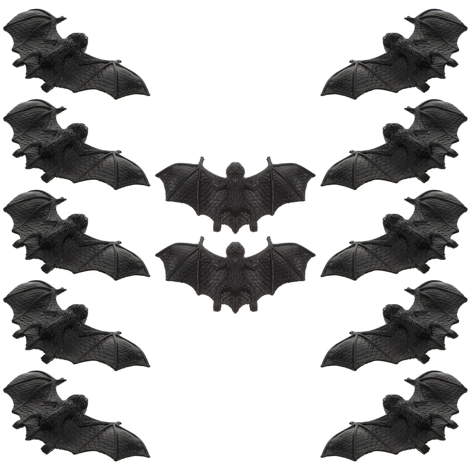 

12Pcs Spooky Hanging Bat Decor Halloween Party Prop Simulation Bat Pendant for Home Garden Patio Black Halloween Decor Set