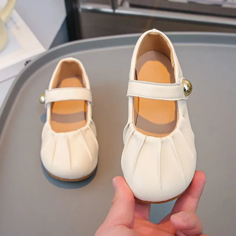 

Girls Princess Shoes 2026 Spring Autumn Kids Soft Sole Stylish Children's Leather Shoes Lightweight Fashion Footwear