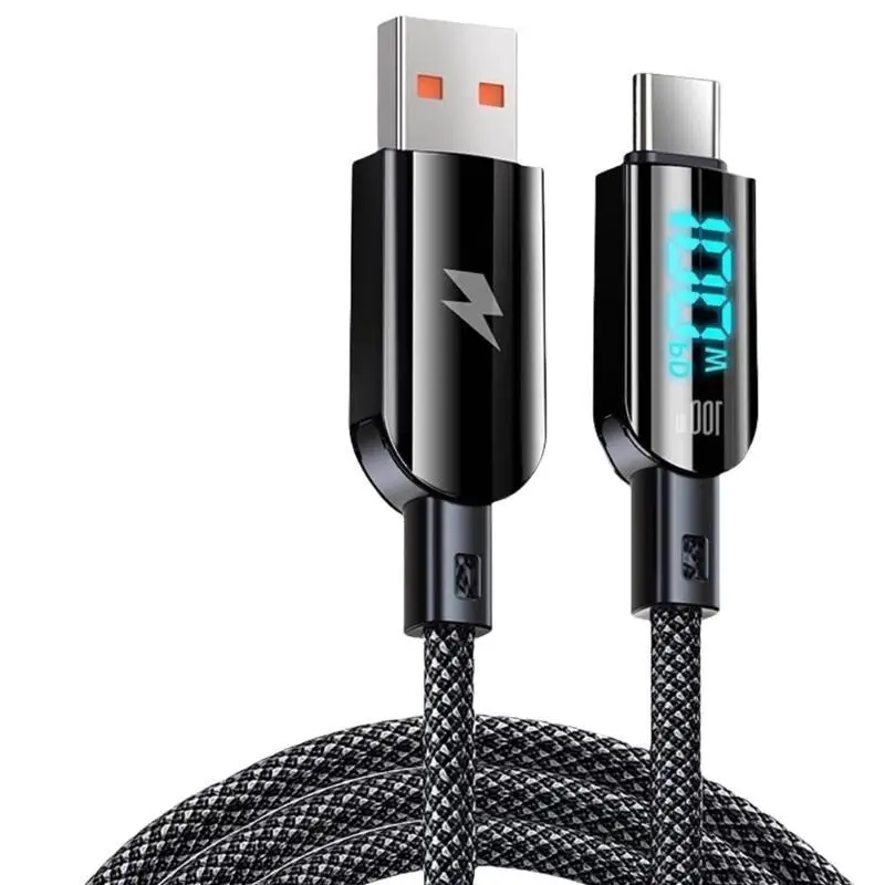100W Type C Male to Type C Male Fast Charging Cable 480Mbps Transfer Speed Flexible Braided Cord for Phone Cameras