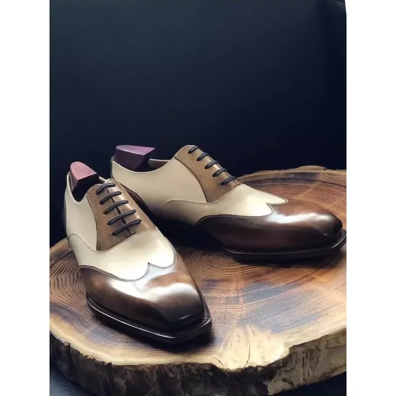 

Роскошные деловые повседневные туфли-оксфорды ручной работы из натуральной кожи с шнуровкой, дизайнерский стиль, для свадьбы, вечеринки, дерби, подарок