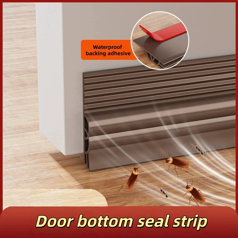

1pc 1m/39.37in Soundproof Door Bottom Sealing Strip Insect Prevention Draught Excluder Self-adhesive Door Draft Stopper Bedroom