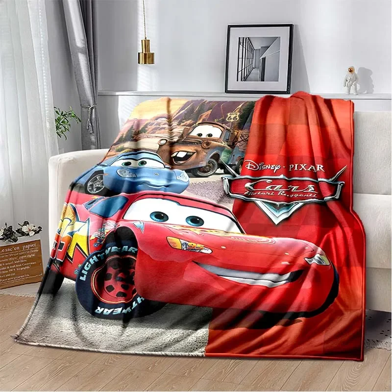 Disney Cars Lightning Mcqueen Flannel Plush Soft Fluffy Break Nap Blanket Children\'s Cover Blanket Children Gift Anime Blanket