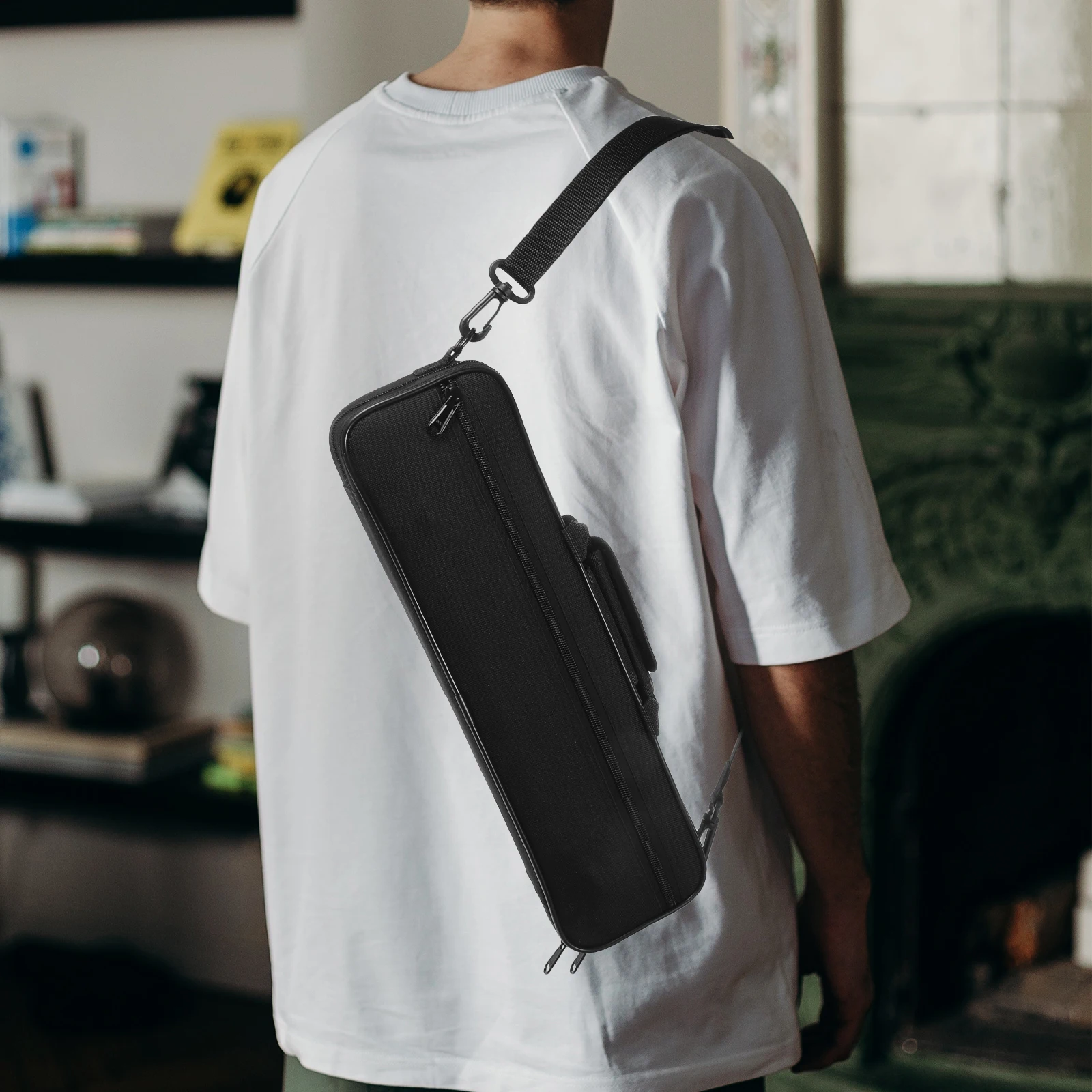 

Flute Carry Case Carrying Bag Cases Oxford Cloth Dizi Instrument Black Carrier Musicians