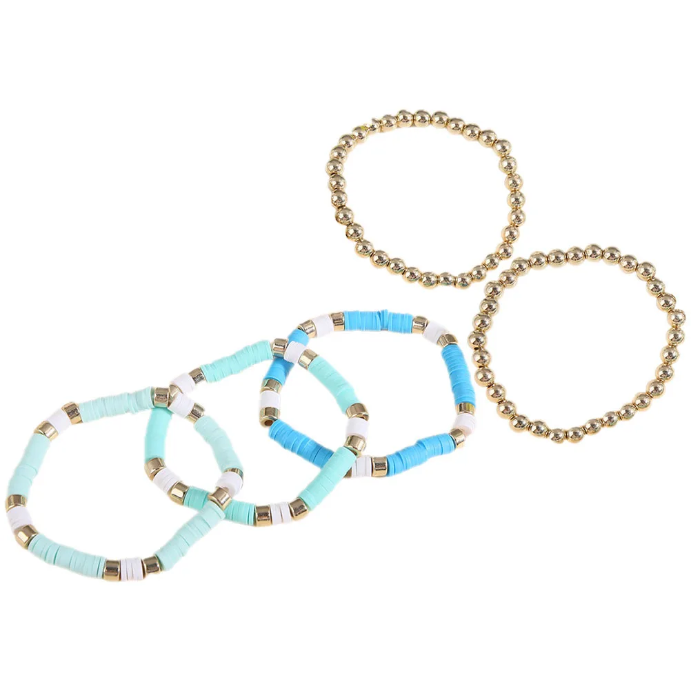

5pcs Bohemian Bracelet Set Women'S Stretch Wrist Decor Beach Jewelry For Teen Girls Summer Stackable Bead Bracelets