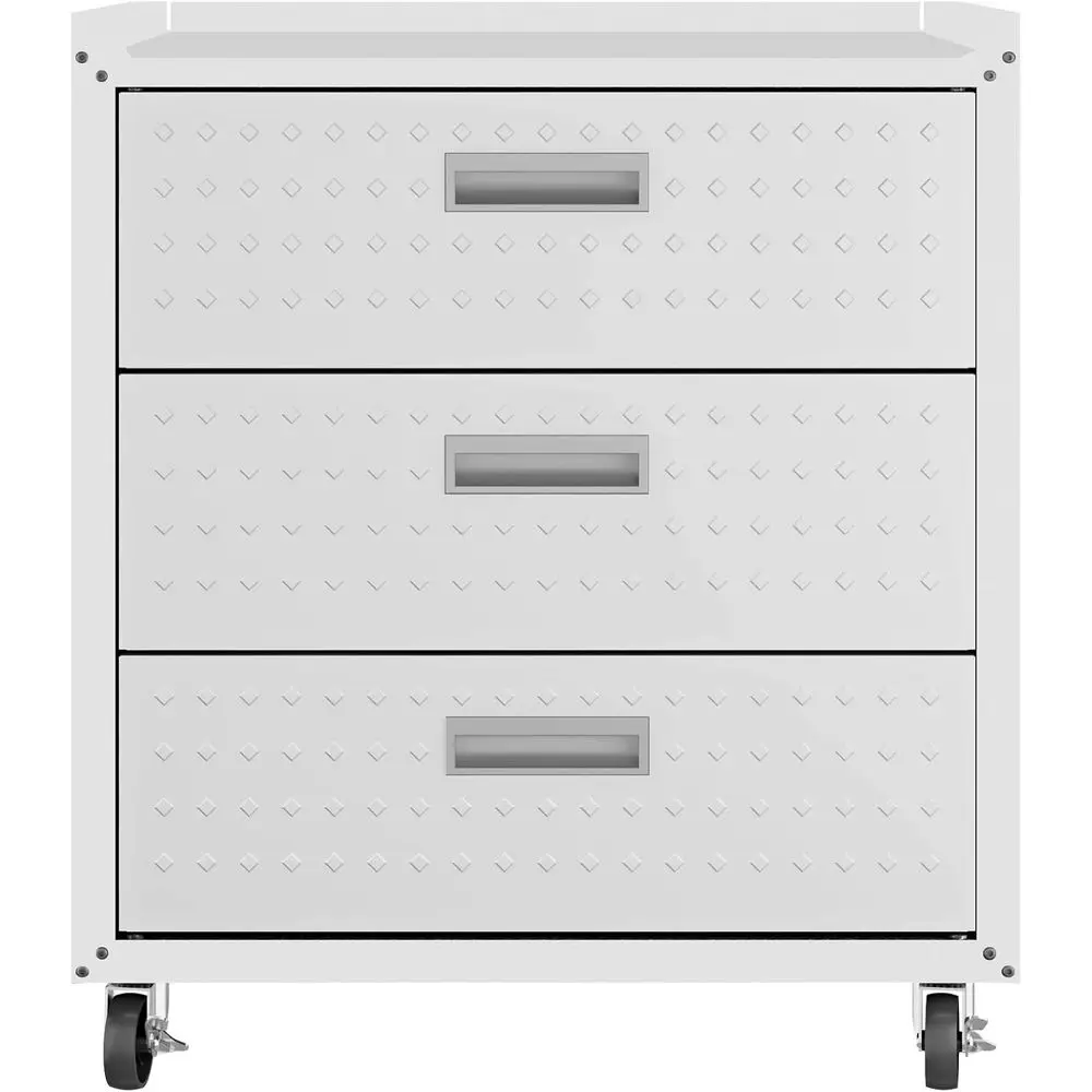 

Передвижной гаражный ящик для инструментов 31,5 дюйма, мобильный запираемый шкаф для хранения с 3-мя ярусами, стальной органайзер с ромбовидной текстурой