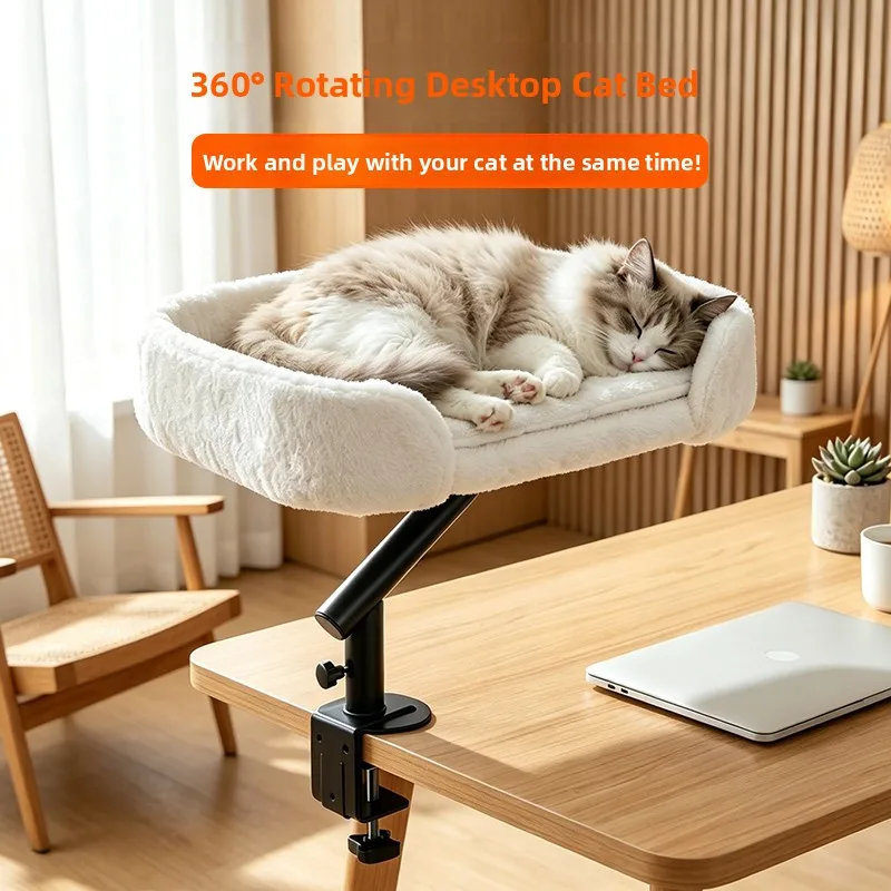 Desktop Rotating  Bed Fleece Lined Floating Design Warm Office  Climbing Frame Single Layer Indoor  Nest PVC Anti Sl...