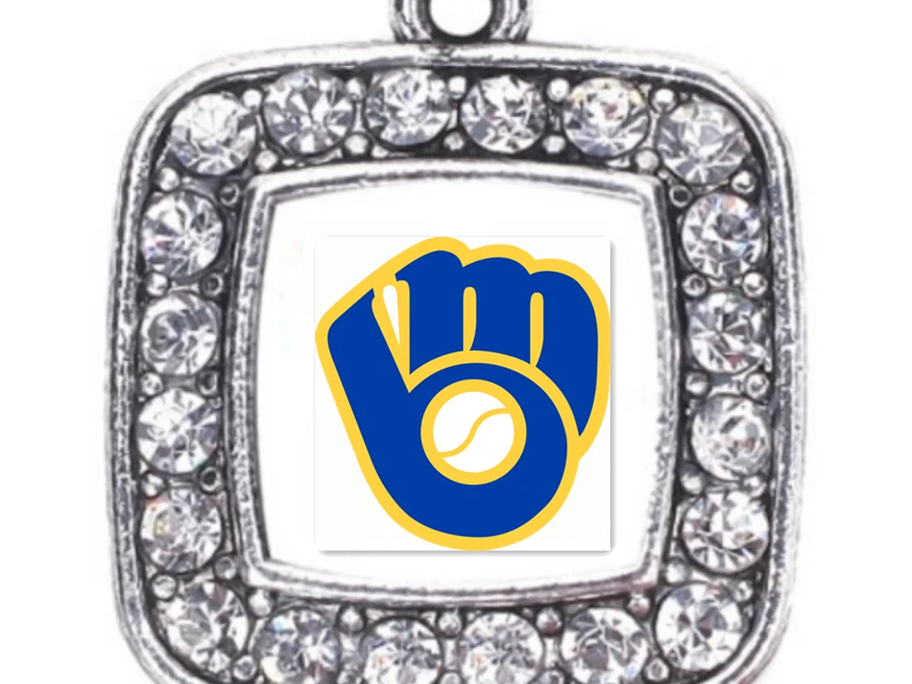 Sports Milwaukee Brewers Antique Silver Plated Customized Inspirational Charm