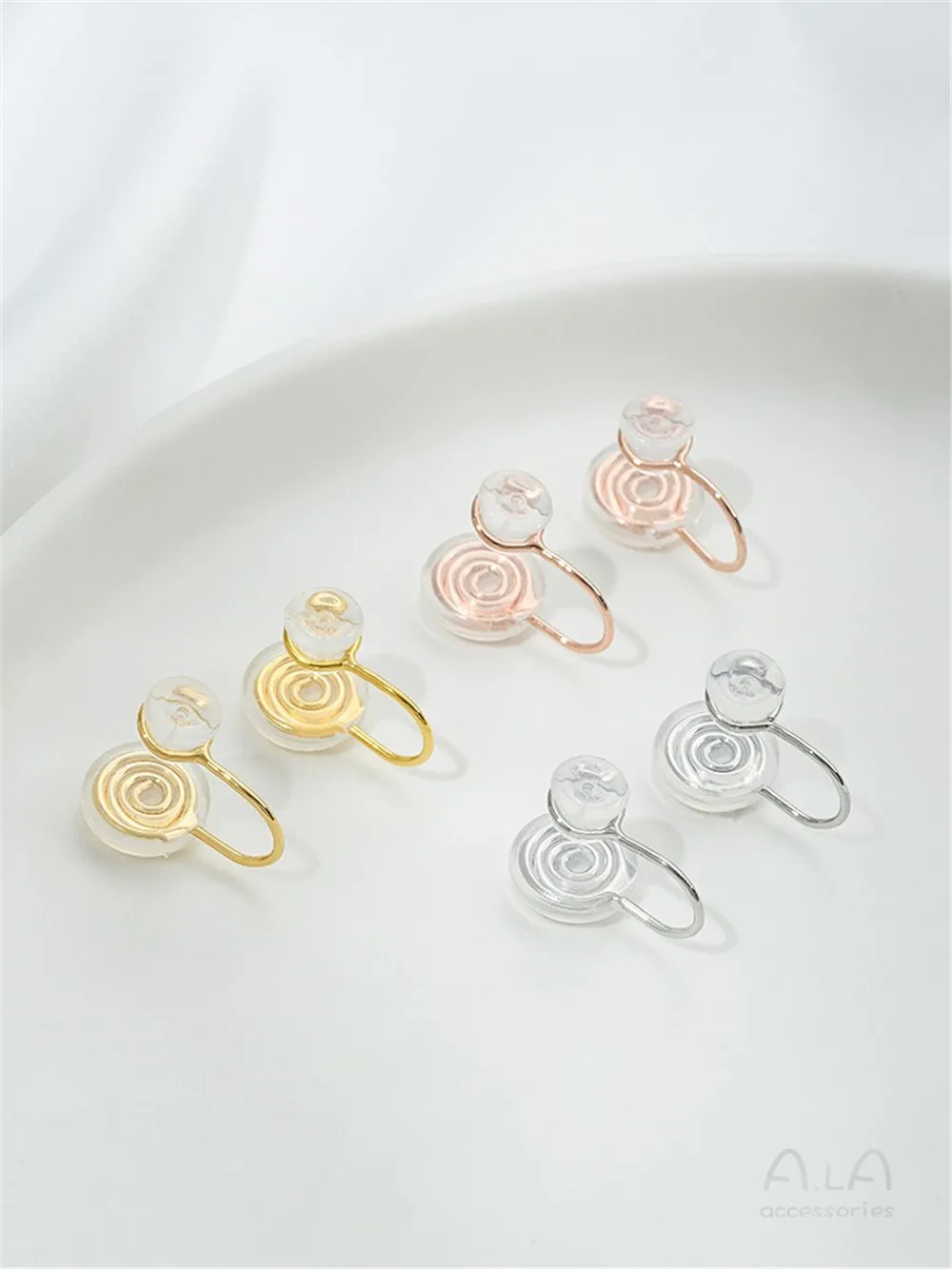 No Ear Piercing Earrings Mosquito Coil Disc Ear Clips 14K Gold Universal Converter Ear Jewelry Painless Invisible DIY Accessorie