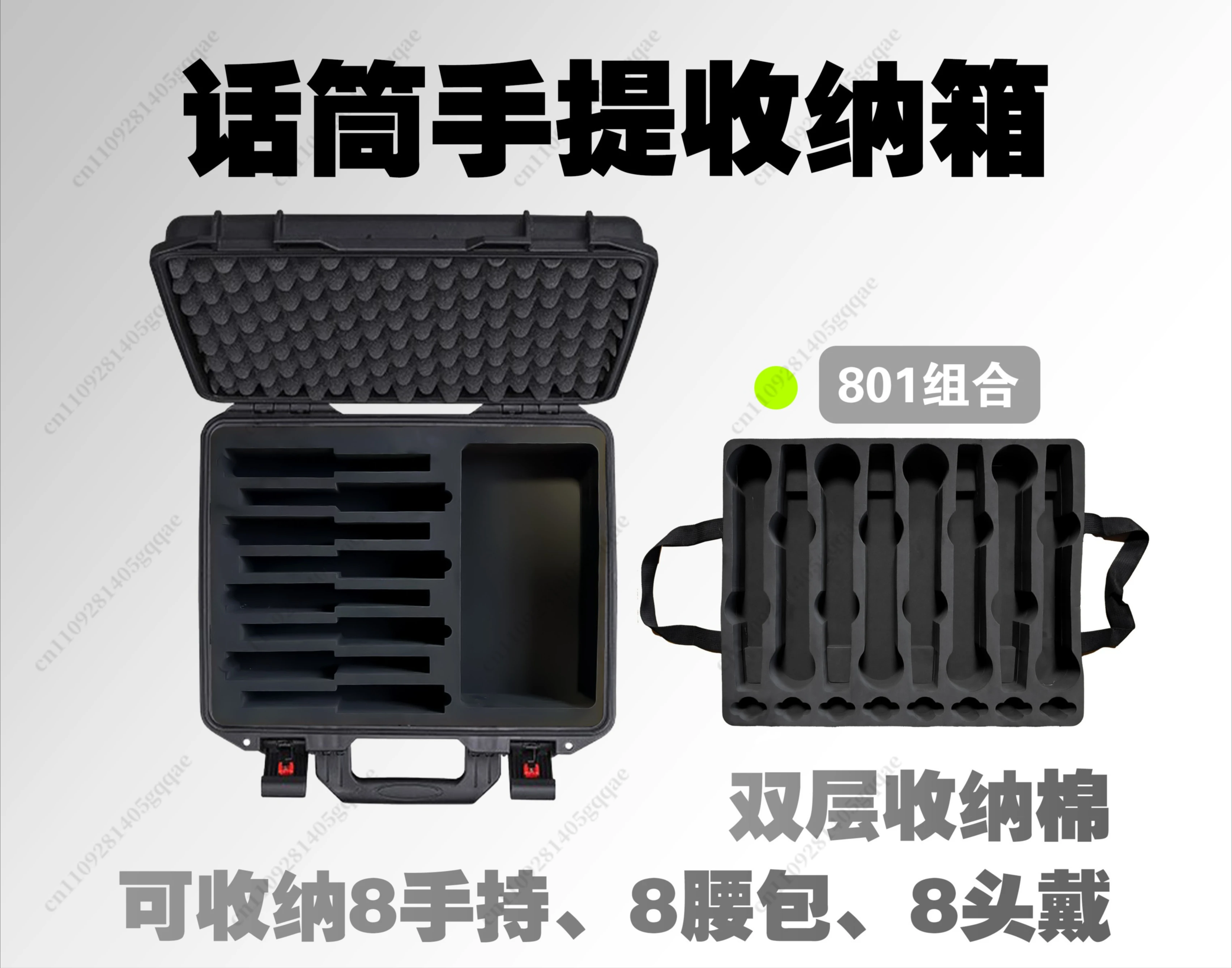 801 Combination Storage Box 8 Microphone 8 Fanny Pack Microphone Fanny Pack Headwear Earphone Monitor Performance Plastic