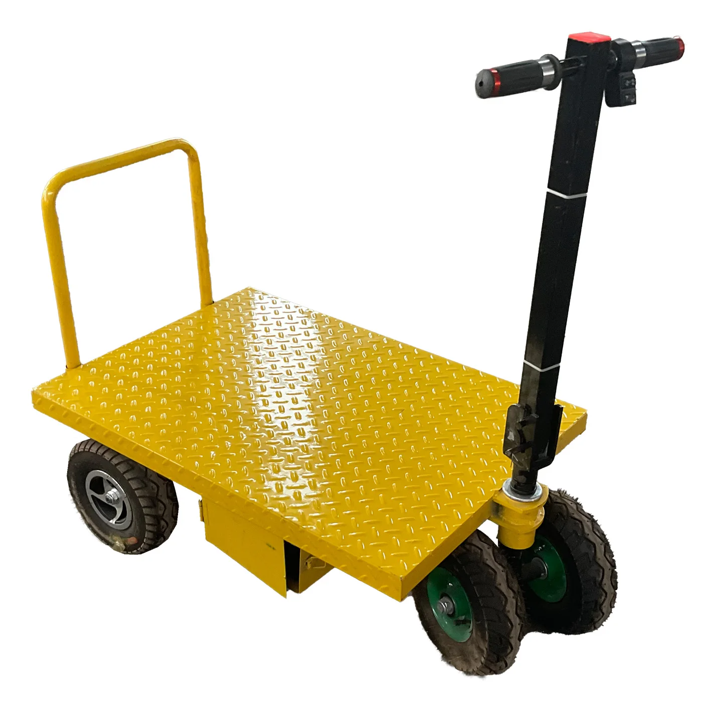 Four Wheel Folding Electric Flatbed Truck Trolley Warehouse Mini Electric Four Wheel Dumper