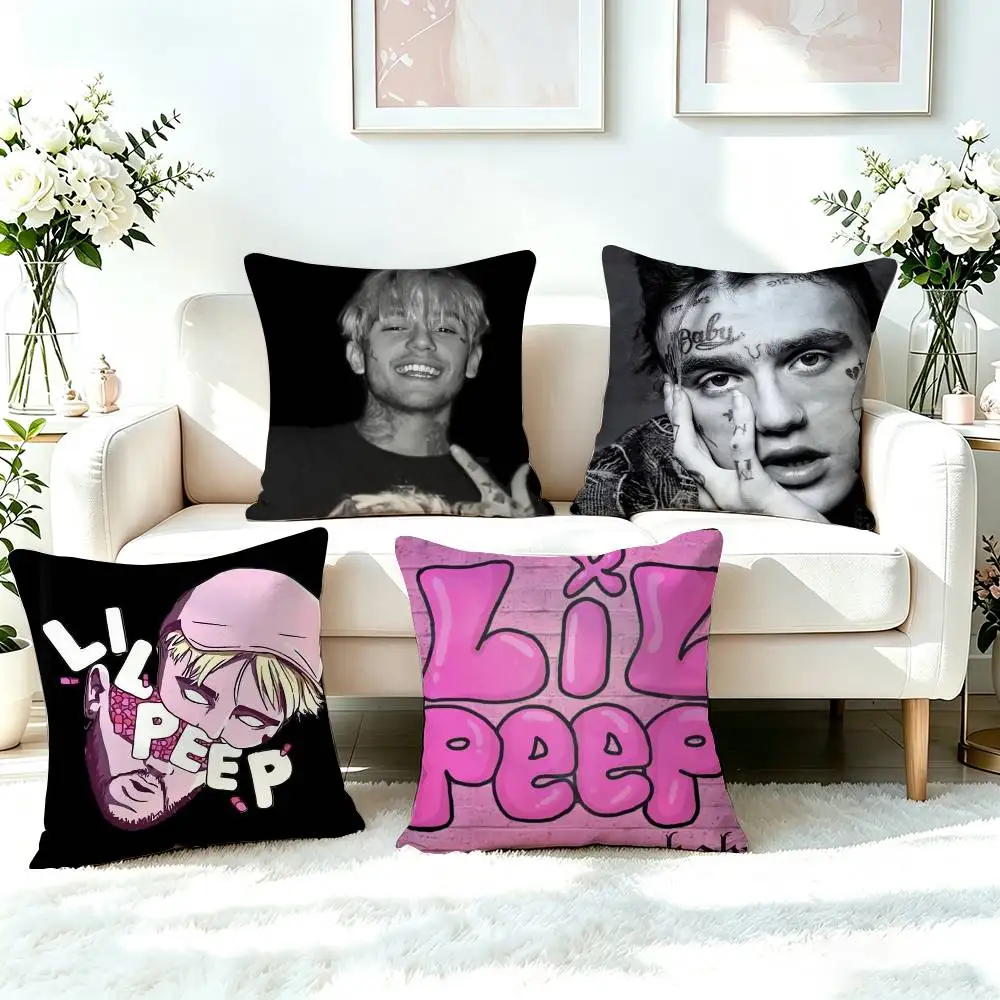 Lil Peep Hellboy Love Rapper  Square Double-Sided printed Pillow Case Bedroom Bedside Pillow Sofa Cushion Cover