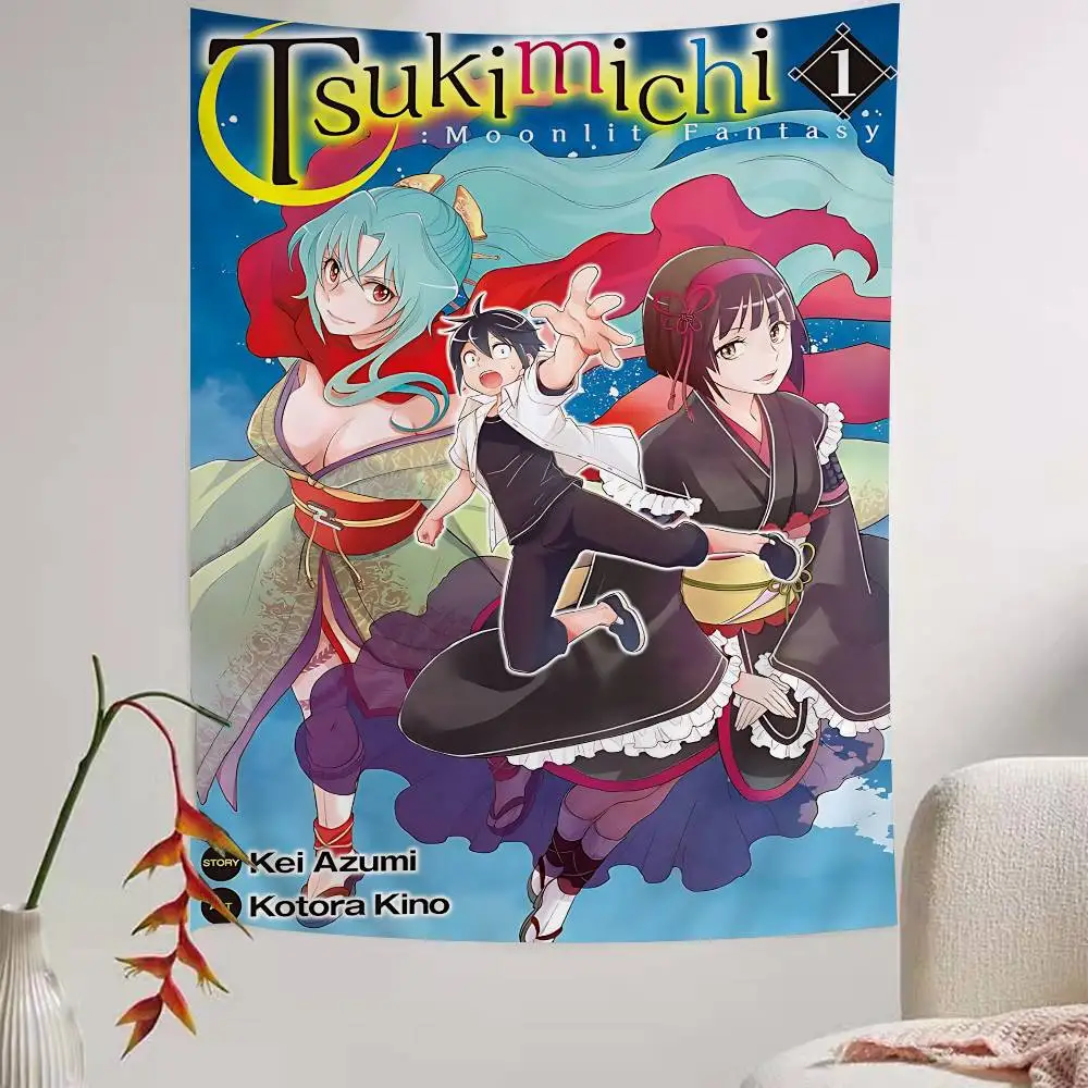 Tsukimichi Moonlit F-Fantasy لتقوم بها بنفسك قماش مزخرف جداري بوهيمي جدار المفروشات ماندالا ديكور المنزل