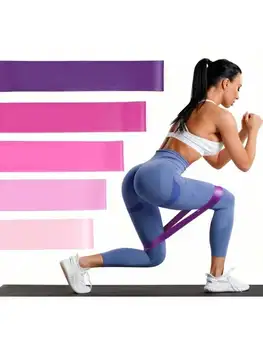 Pink Resistance Bands Set, Workout Bands for Leg Butt Exercise, Elastic Fitness Loop for Home Gym 1