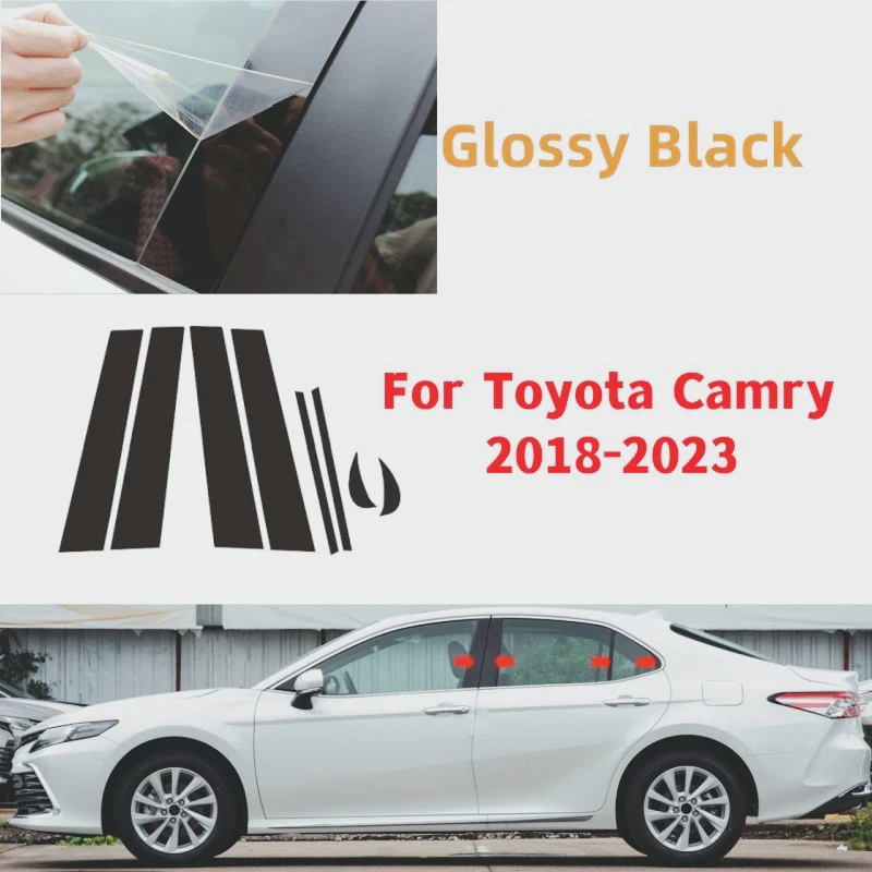 

Для Toyota Camry 2018-2022 Toyota 06-11Camry накладки на окна, центральная пленка, колонна B C, стойки, наклейка, автомобильные аксессуары, 8 шт.