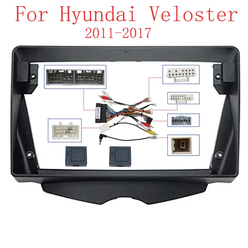 For HYUNDAI 2011-2017 VELOSTER 9INCH Car Radio Android Stereo audio screen multimedia video player navigation Harness frame