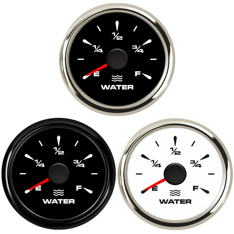 Auto Boat Instrument Panel Water Level Gauges 52mm 0-190ohm 240-33ohm 0-180ohm Water Level Devices Green Backlight